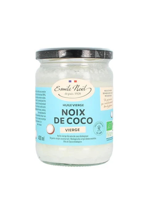 Espace vert utile：Huile vierge de coco bio en pot de verre Émile Noël - 400 ml
