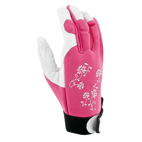 Plaisir au jardin：Gants Jardy cuir et élasthanne coloris Rose Taille 8