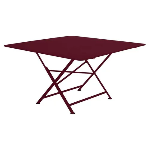 Idée pratique:Table pliante coloris rouge en acier Fermob Cargo - 128 x 128 x 74 cm