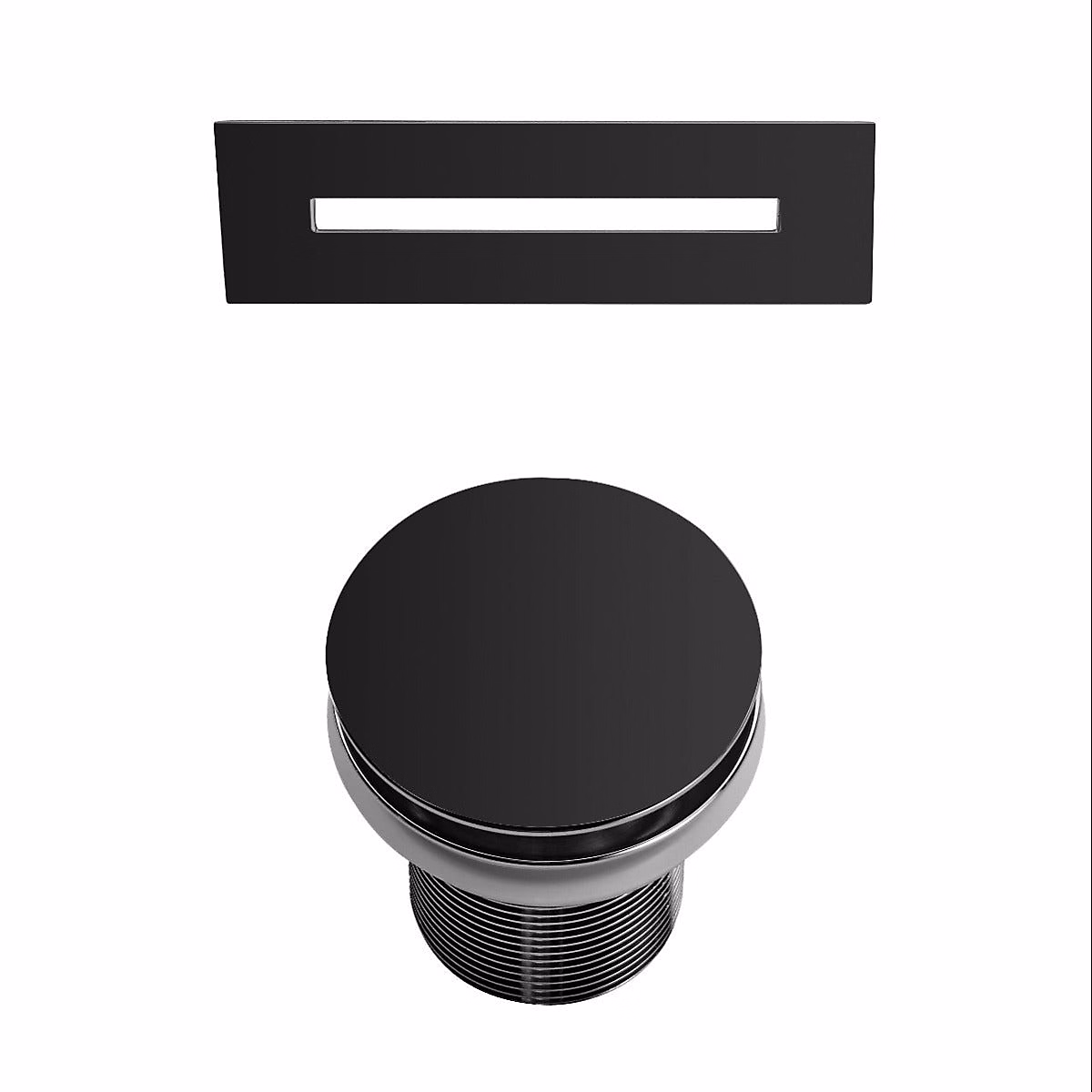 Bonde et cache trop-plein noir mat pour baignoire îlot design – Réf. FGAULMBRS2664890029