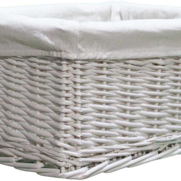 Corbeille de rangement osier blanc