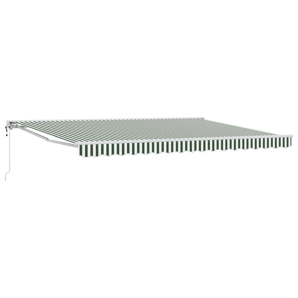 vidaXL Auvent rétractable électrique Vert et blanc 4,5 × 3,5 m – Matériel de jardin