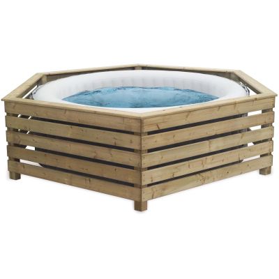 Habillage en bois pour spa gonflable Decorspa (Pour spa rond de 206 à 216 cm)
