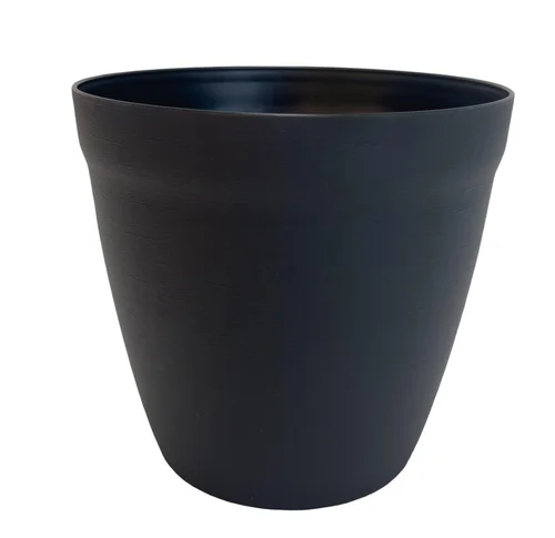 Pour profiter pleinement du jardin：Pot rond lilo Poetic botanic® coloris gris en plastique recyclé 3,9 L - Ø 20 cm