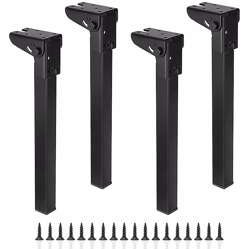Quincaillerie de meuble – BASHLWUA 4 Pièces Pied Table Rabattable 30cm Moderne Pieds de Meubles Pliants Noir pour Lit Canapé Armoire
