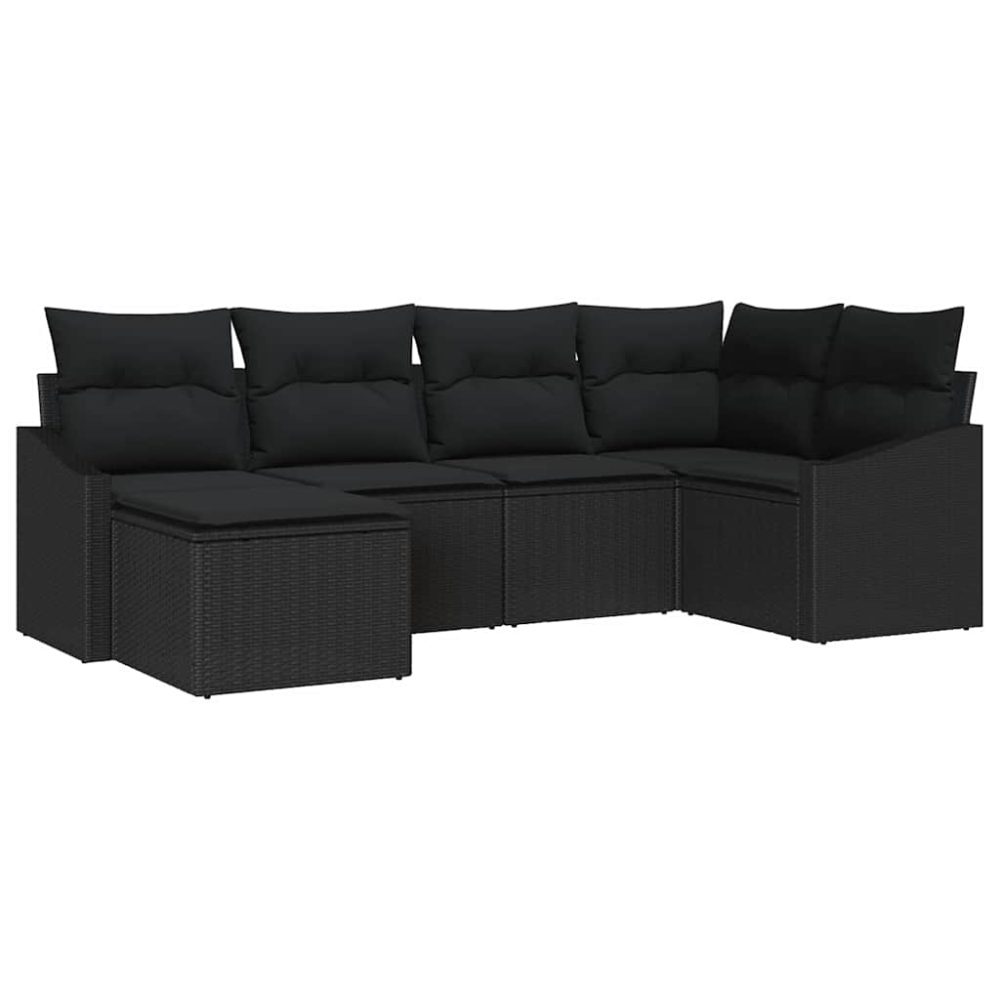 vidaXL Ensemble de salle à manger pour jardin 6 pc Noir – Mobilier de jardin