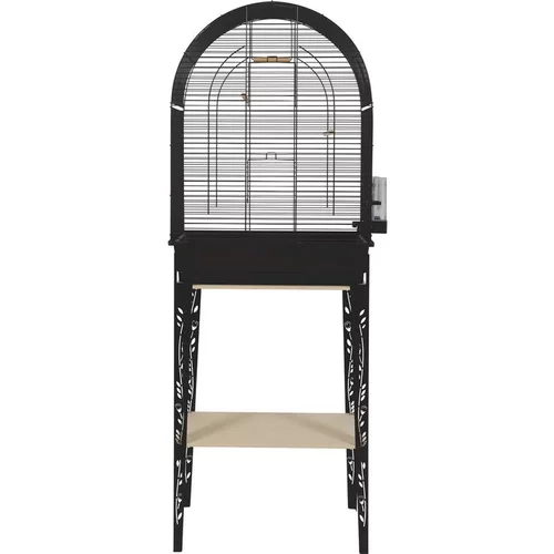 Jardin adapté:Cage avec meuble pour les oiseaux exotiques ou les canaris coloris noir Zolux Chic Patio – 53 x 33 x 144 cm (cage + pieds)