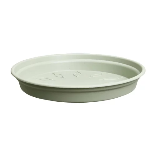 Style jardin：Soucoupe ronde en plastique vert pierre Elho green Basics - Ø 21 cm
