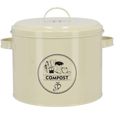 Poubelle de cuisine à compost ronde 6 litres (Crème)