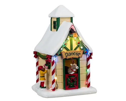 Au quotidien:Scénette pour village de Noël Lemax Santa’s wonderland La maison de Dancer