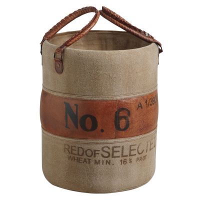 Rangement vintage en cuir de buffle et coton