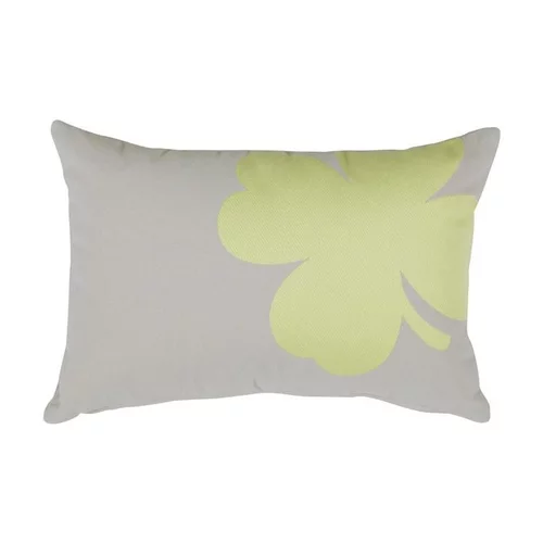 Côté extérieur：Coussin rectangulaire trèfle gris argile 44 x 30 cm