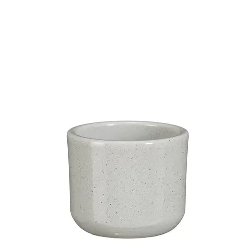 Plaisir au jardin：Pot rond coloris gris en céramique Fedor Mica Decorations - 7 x Ø 7 cm
