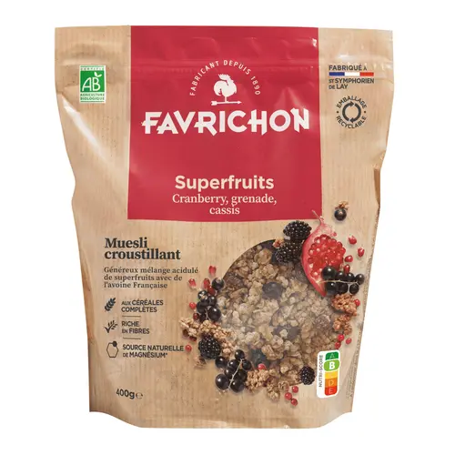 Pour simplifier vos extérieurs:Muesli croustillant superfruits Favrichon - 400 g