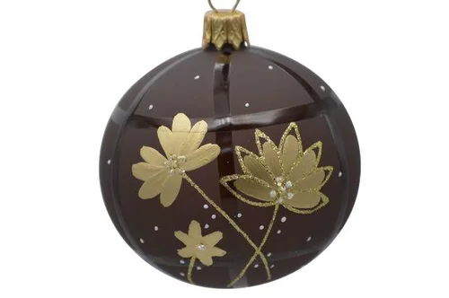 Pour vivre dehors:Suspension boule décorative nature coloris marron en verre - Ø 7 cm