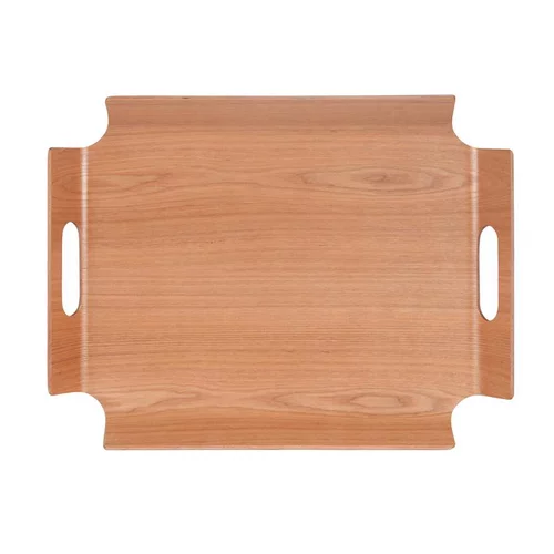 Solution jardin:Plateau "no angle" coloris marron en bois de bambou - 39,5 x 28,5 cm