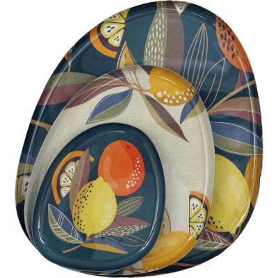 Set de 3 vide-poches en métal (Citrus ovale)