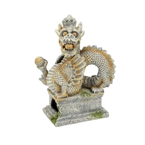 Pour vos moments au jardin：Décoration pour aquarium coloris multicolore Dragon Balinais 3 trous Aquatlantis - 14 x 11 x 20 cm