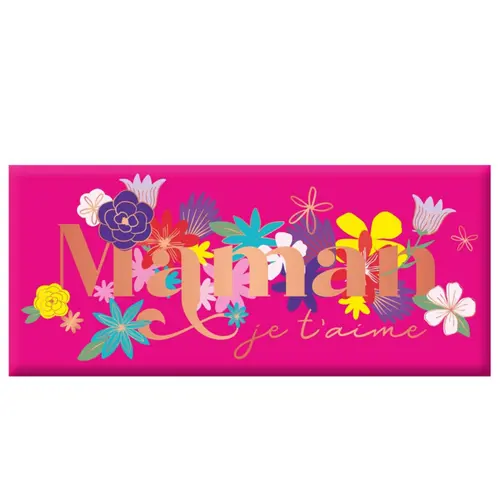 Extérieur durable：Mini tablette chocolat lait « Maman je t'aime » Art Grafik - 30 g