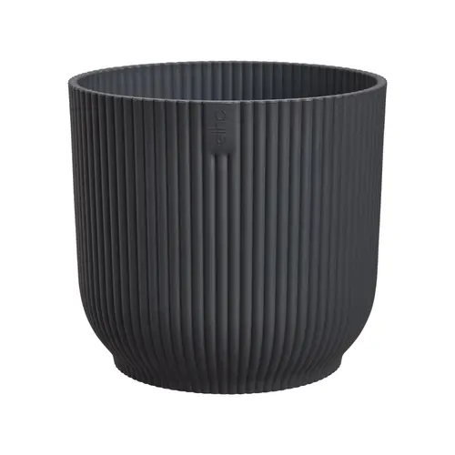 Extérieur confort：Cache-pot vibes fold coloris noir en plastique recyclé Elho - Ø 11 cm