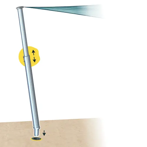 Utile jardin：Mât pour voile d'ombrage téléscopique coloris gris en aluminium Gard&Rock - Ø 10 cm