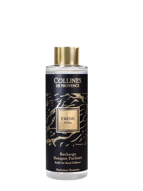 Qualité au jardin:Recharge pour bouquet parfumé noir Collines de Provence Fleurs & Écorces Ébène - 200 ml