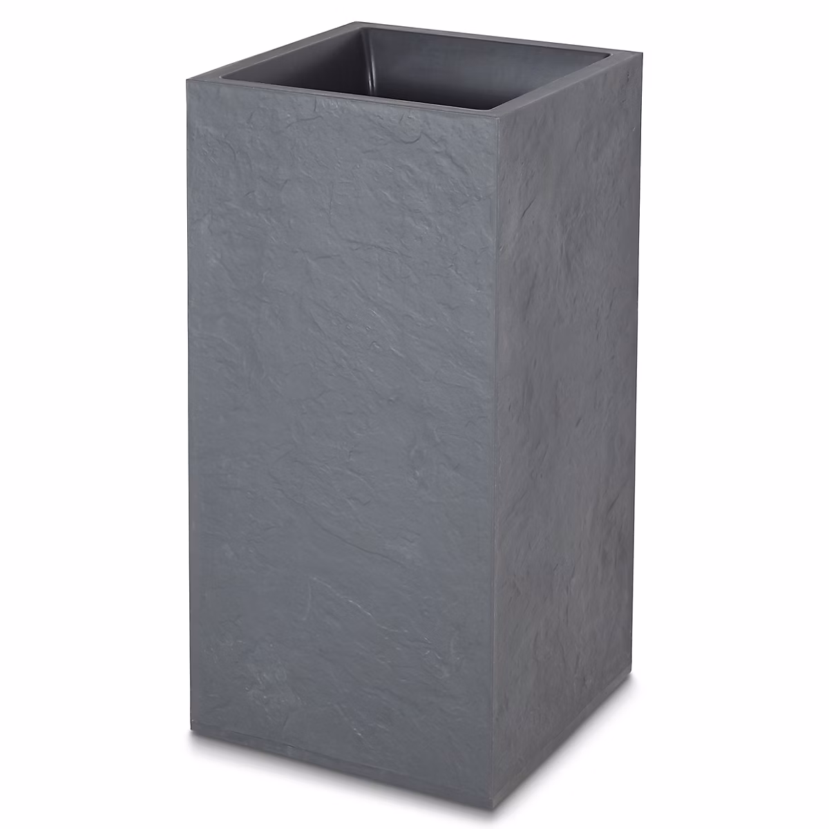 Bac carré plastique Blooma Volcania gris foncé 38 – 7 x 38, 7 x h. 80 cm