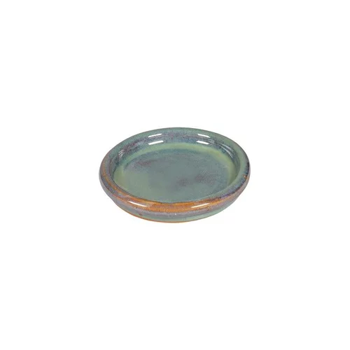 Malin pour le jardin:Soucoupe jade foncé KL en grès émaillé Ø 20 cm