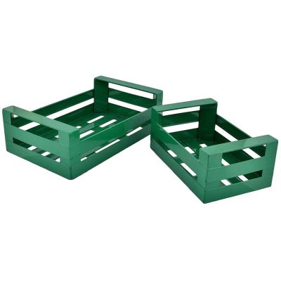 Cagette en métal coloré (Lot de 2) (Vert tamegroute)