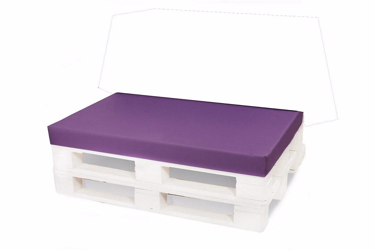 Coussin de palette 120 × 60 × 10cm assise – coussin de palette Violet | coussin de mobilier de jardin | coussin de jardin