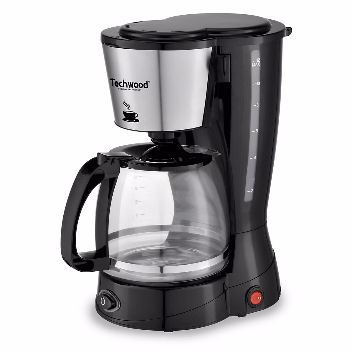 Cafetière Electrique Techwood TCA – 936I, 800W, 12, 15 Tasses, Système anti, gouttes