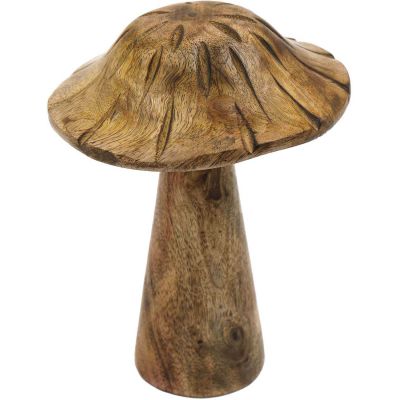 Champignon déco en manguier (18 x 15 cm)
