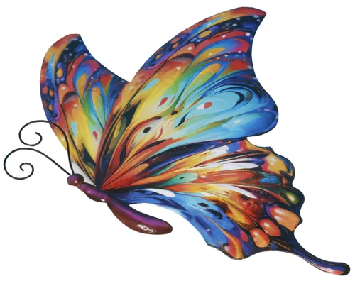 Sélection pour vos extérieurs：Papillon en métal multicolore Riviera décor C Profil grand modèle - 45 cm