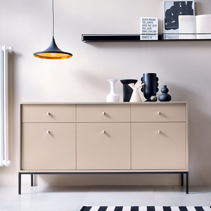 Buffet Komodee MONCTON KOM3 Poignées en métal Beige Beige 39 × 154 × 83 cm
