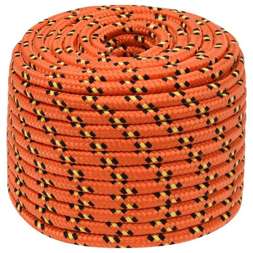 Corde de Bateau Corde de Levage Câble d'Amarrage Ancrage Navire Lignes de Gréement Corde à Linge Orange 12 mm 100 m Polypropylène | 12 mm 100 m