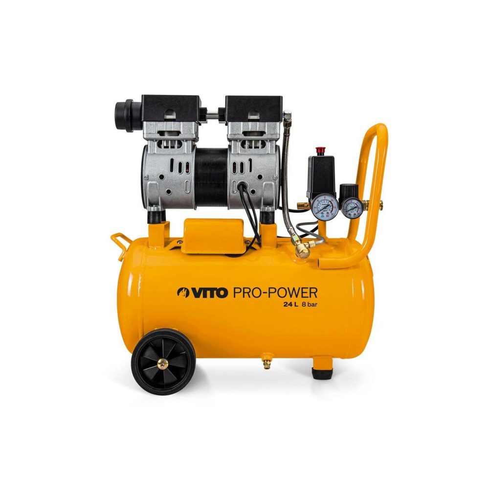 VITO Pro-Power Compresseur d'air silencieux 24 litres 8 bar 1cv 750w vito