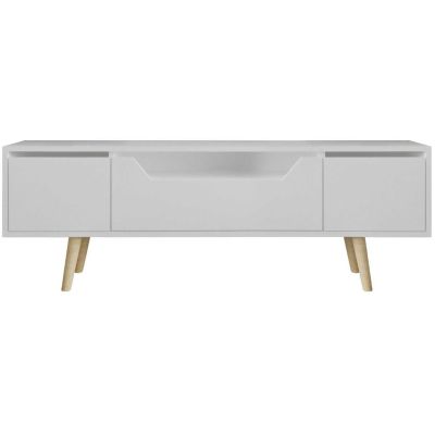 Meuble TV en aggloméré 150 x 29.8 x 53 cm Roma (Blanc)
