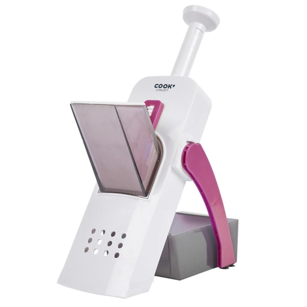 COOK CONCEPT Mandoline avec manche 4 en 1 33cm bordeaux – Solutions extérieures