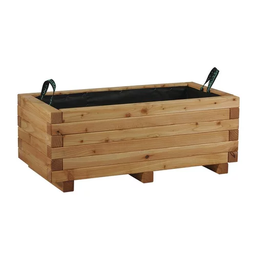 Sélection pour vos extérieurs:Bac Madrier Carré mélèze huilé 80x40x30 cm