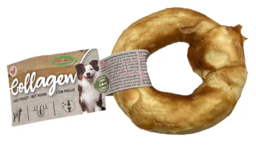 Extérieur utile：Friandise à mâcher pour chien en vrac donut de collagène au poulet Bubimex – Ø 8 cm – Prix à la pièce