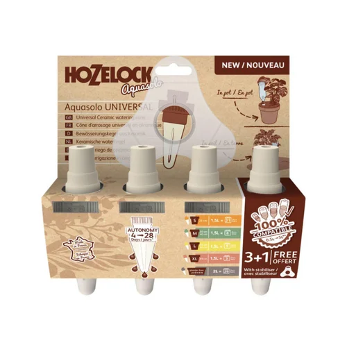 Déco extérieur：Système d'arrosage coloris violet Hozelock Aquasolo Pour pot universel Pack 3 + 1