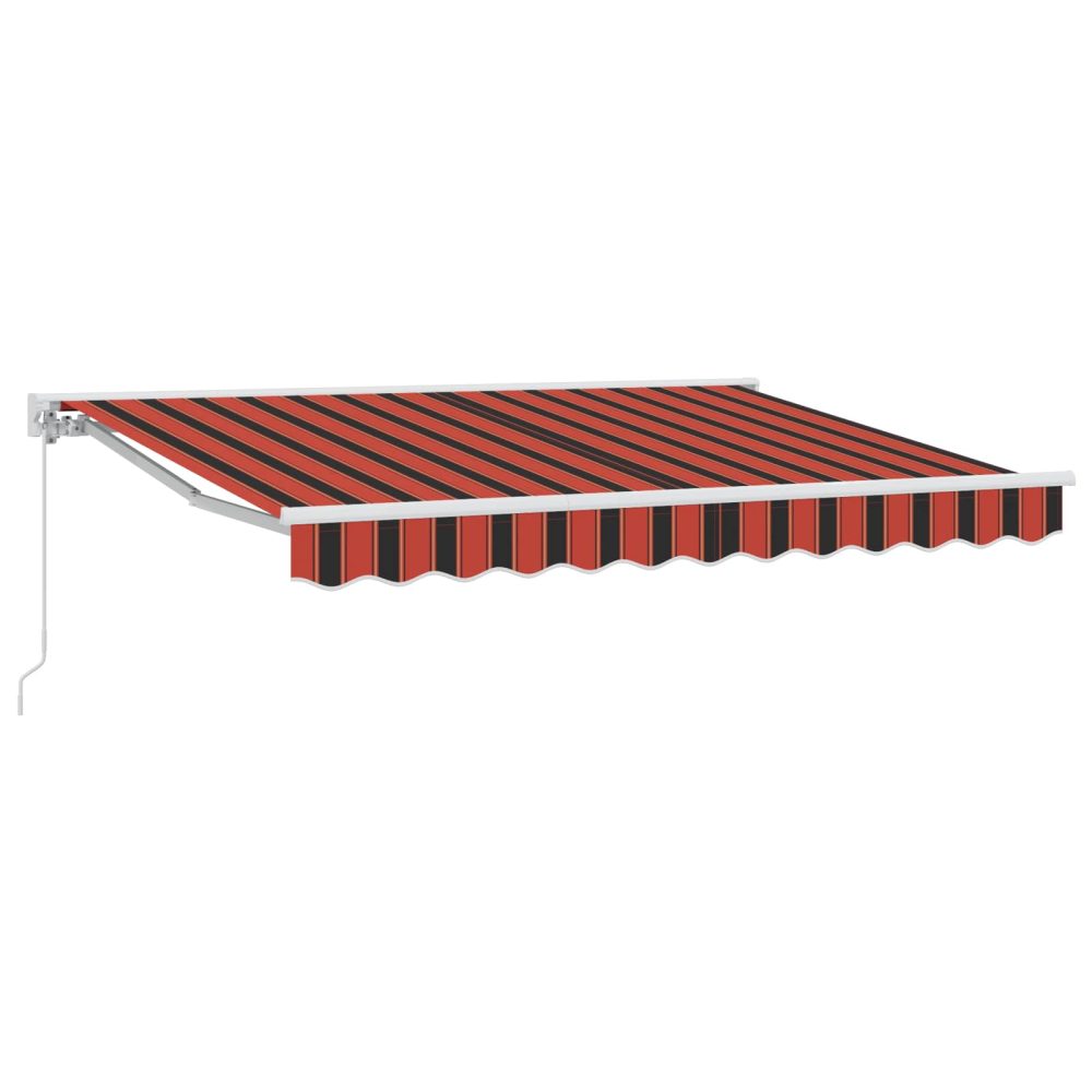 vidaXL Auvent rétractable manuel Orange, Noir et Jaune 3 x 2,5 m – Matériel de jardin