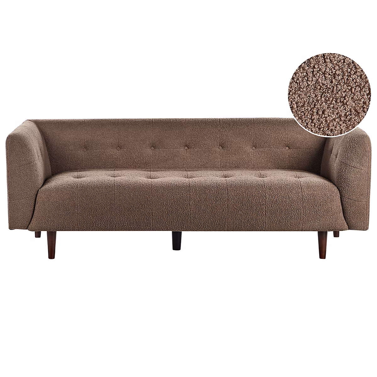Canapé 3 places BYSKE Bouclé Marron – Réf. VSCIIEYZF6545828133