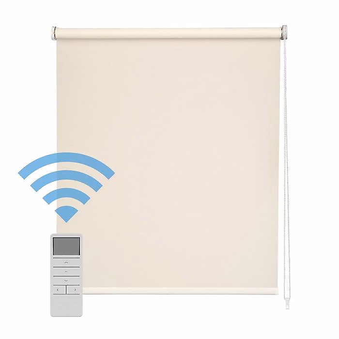 Easydeco – Store Enrouleur motorisé à batterie Translucide (Beige | 90 × 250 cm)