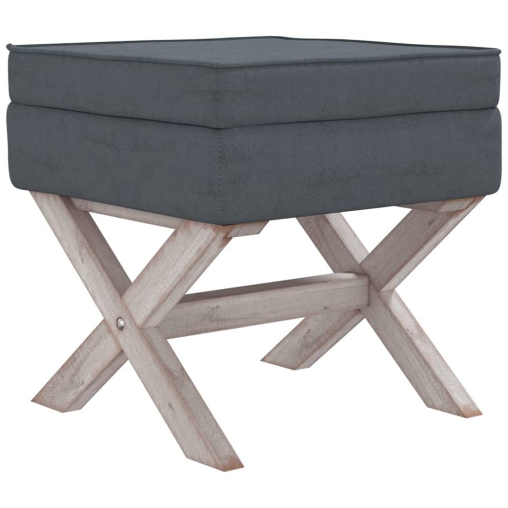 vidaXL Tabouret de rangement Gris foncé 45x45x49 cm Velours – Mobilier de jardin
