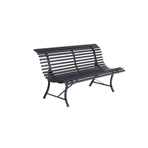 Utile dehors：Banc en acier coloris carbone Louisiane Fermob - 150 x 71 x 81 cm