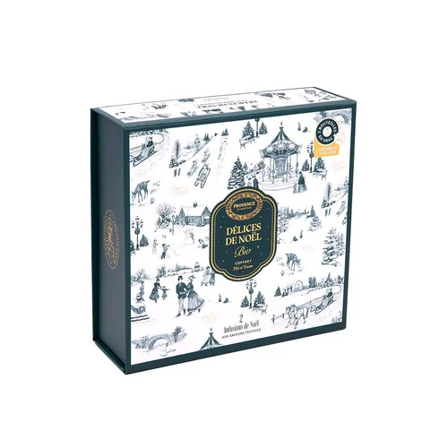 Pour la maison et l’extérieur:Coffret délices de Noël bio 2 bouteilles avec infuseur Provence d'Antan - 140 g