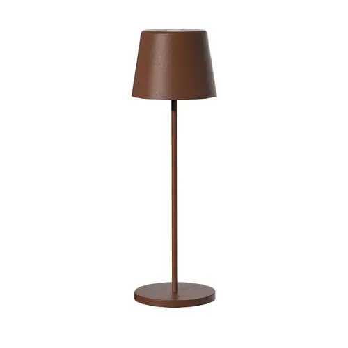 Univers jardin:Lampe de table touch sans fil en aluminium marron Kelly Vintage - Ø 10 x H 38 cm