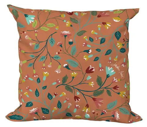 À avoir pour l’extérieur：Coussin déco en polyester/coton à motifs coloris terra Apolline - 40 x 40 x 15 cm
