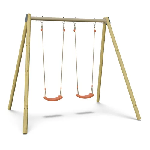 Le pratique pour l’extérieur:Portique 2 balançoires avec siège bébé en métal Trigano - 2,32 m